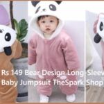 Rs 149 Bear Design Long-Sleeve Baby Jumpsuit TheSpark Shop